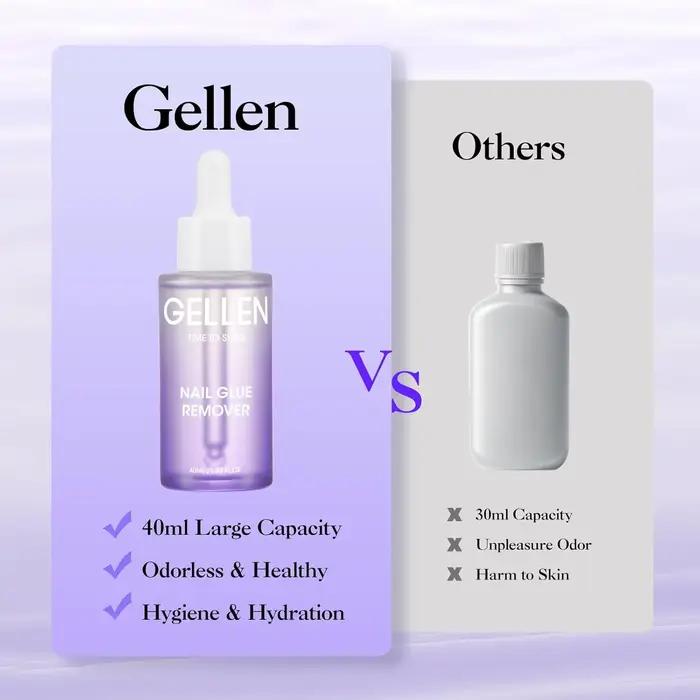 Dissolvant de colle à ongles 40ML pour faux ongles et capsules, sans acétone, solution douce pour le soin des ongles, fournitures de manucure