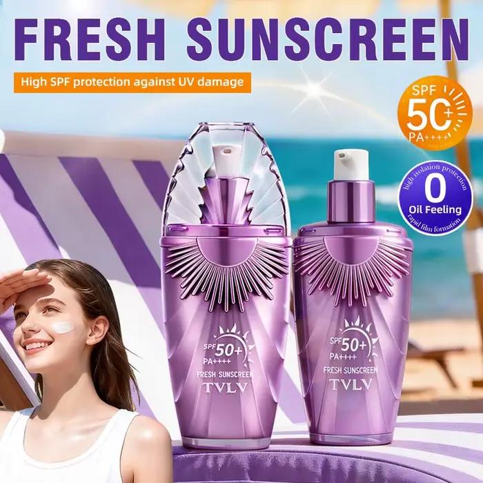 Crème solaire isolante TVLV SPF 50+, haute protection, rafraîchissante et non grasse, adaptée au visage et au corps