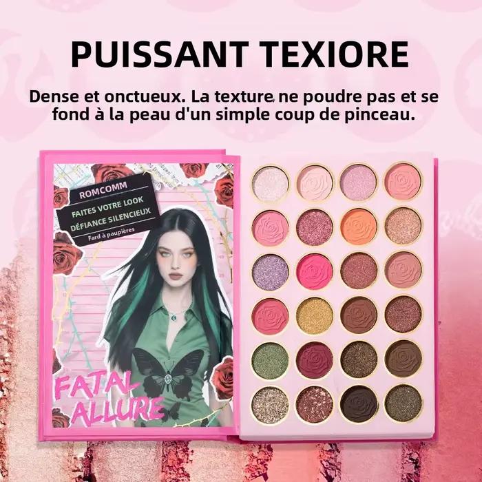 Palette de maquillage de 5 pages avec 70 couleurs : 48 fards à paupières mats et scintillants