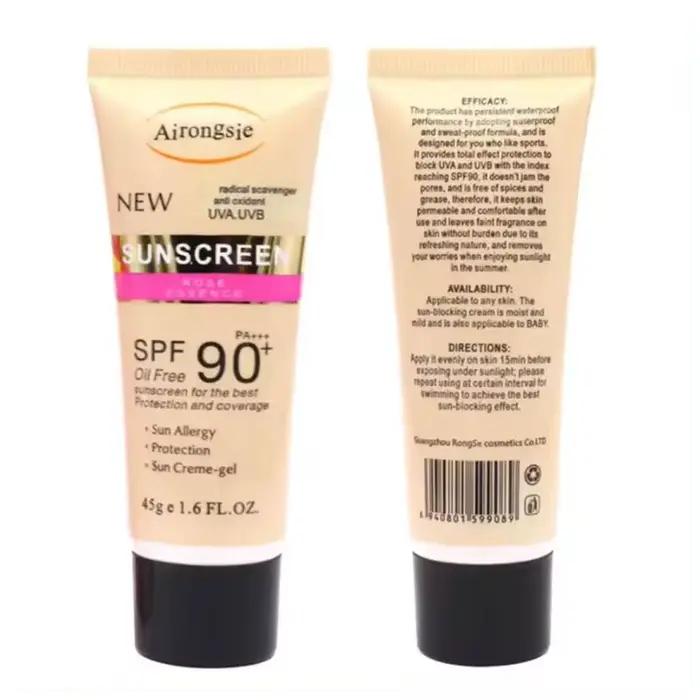 Lotion solaire à l'essence de rose SPF 90 pour le visage et le corps