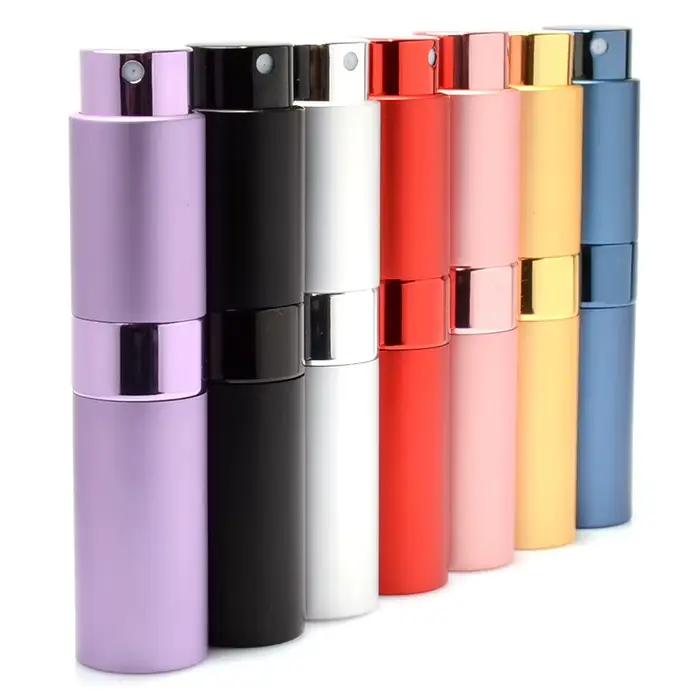1 pièces + 2 accessoires flacon de parfum en aluminium métallique de 8 ml avec 1 flacon pulvérisateur, 1 entonnoir, 1 distributeur divin.