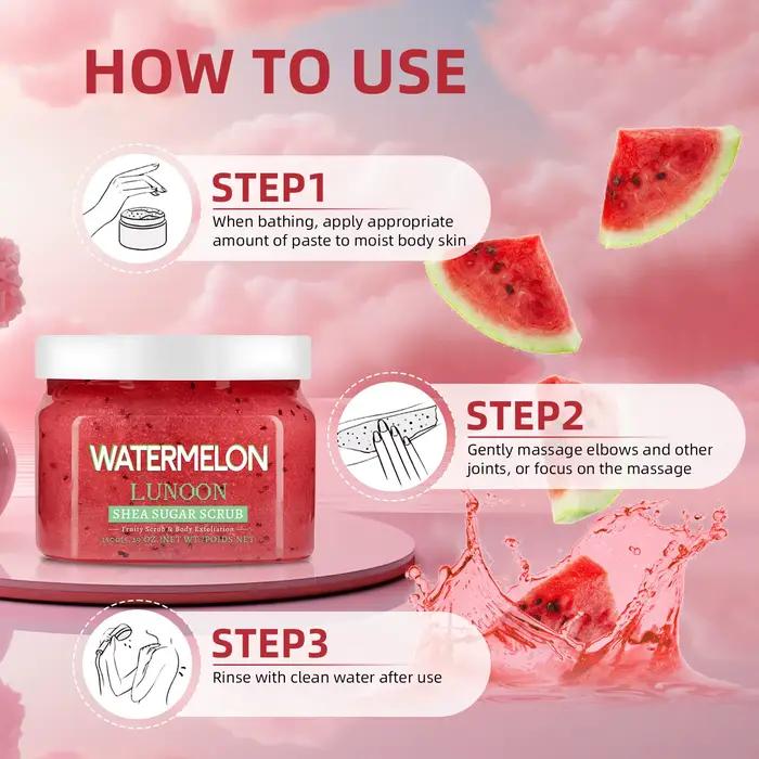 Gommage au sucre de karité et pastèque naturel 150g - Exfoliant pour le corps