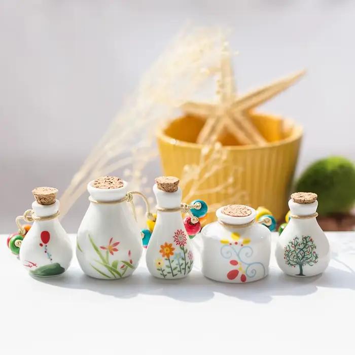 Colliers classiques en céramique pour femmes, bouteille de parfum mignonne, cadeau fait main, bricolage, #1199