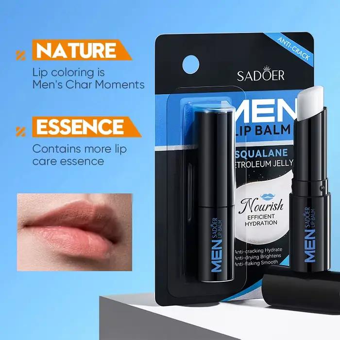 Baume à lèvres hydratant anti-sécheresse anti-fissuration éliminant la peau morte atténuant les lignes fines pour hommes soins de la peau