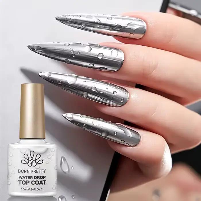BORN PRETTY 10ml Top Coat Goutte d'Eau pour Manucure DIY Effet Goutte d'Eau Sans Essuyage Auto-Lissa