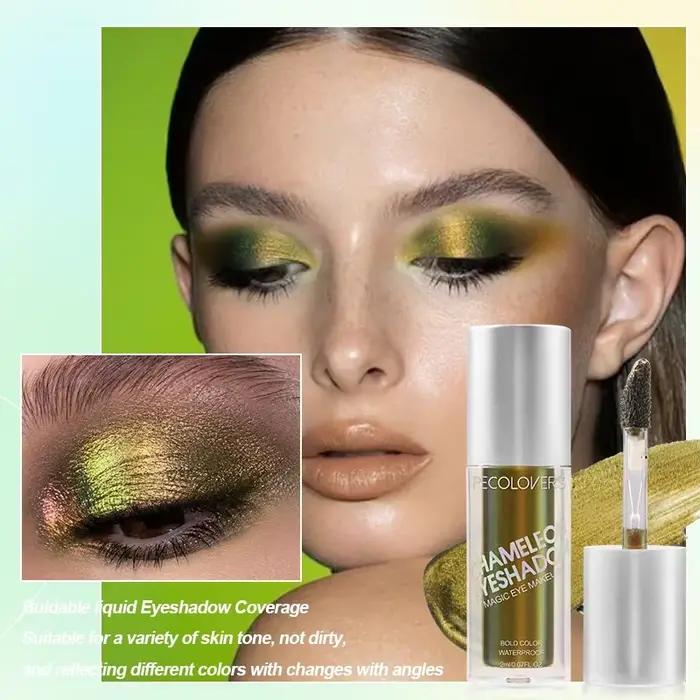 Fard à paupières liquide caméléon de couleur puissante, imperméable, résistant à la sueur, adapté au maquillage audacieux et exagéré, 1 pièce