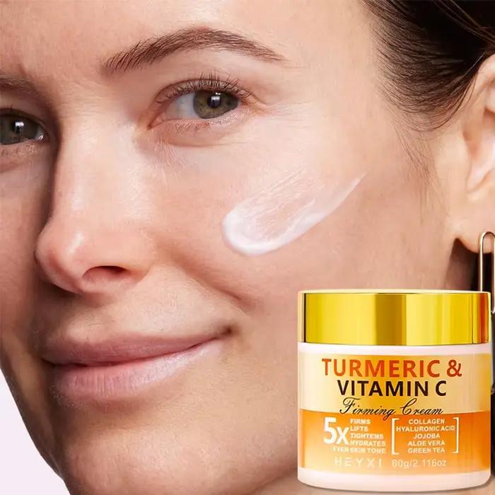 Crème raffermissante pour le visage au curcuma et à la vitamine C, hydratante et nourrissante, recon