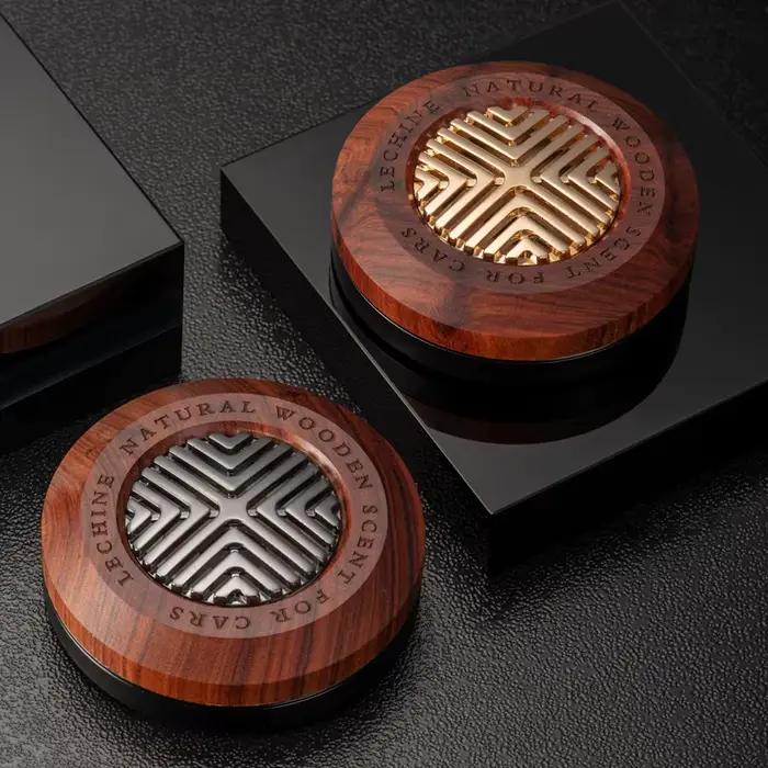Diffuseur de parfum pour voiture en bois et métal, design simple et luxueux, parfum de voiture vintage, bonne odeur, ornement de voiture, fragrance