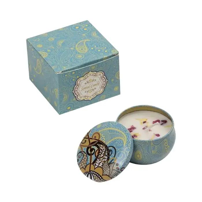 Bougie parfumée sans fumée en cire de soja avec fleurs séchées et pierre de cristal pour ambiance romantique et décoration de maison romantique pour couples occasions spéciales