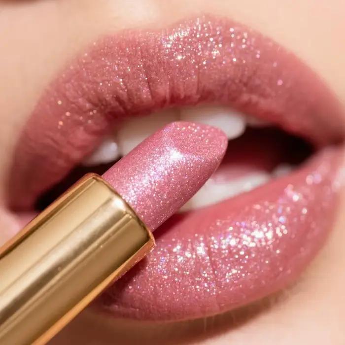 Gloss à lèvres nacré scintillant, facile à appliquer, waterproof, non collant, longue tenue et brillant