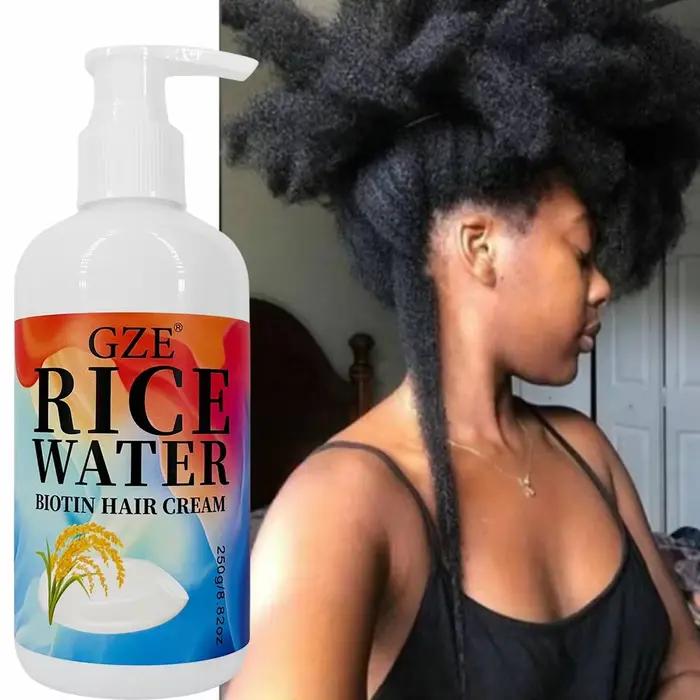 GZE riz eau biotine crème capillaire cheveux forts hydratant en profondeur pour tous les Types