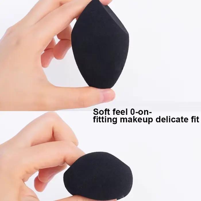 Oeuf éponge de beauté noir, mélangeur de maquillage réutilisable sans Latex pour fond de teint impeccable, Contour et mise en évidence, 2 pièces