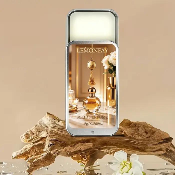 Baume de parfum solide pour femmes, parfum floral élégant, longue durée, parfum solide portable, soin corporel pour femmes, idéal pour les rendez-vous et les soirées.