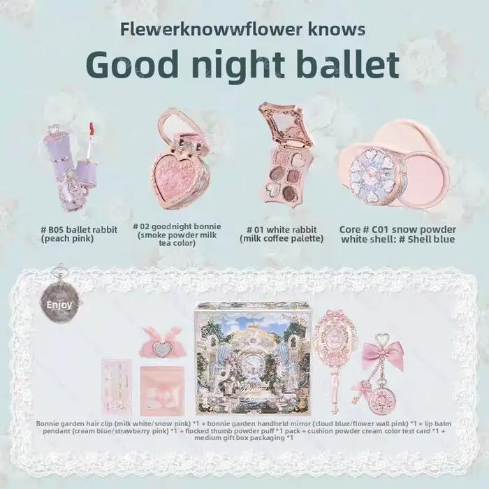 Flower Knows ALL IN ONE Kit de Maquillage 10 pièces Bonny Garden Iris – Coffret Cadeau avec Baume à Lèvres