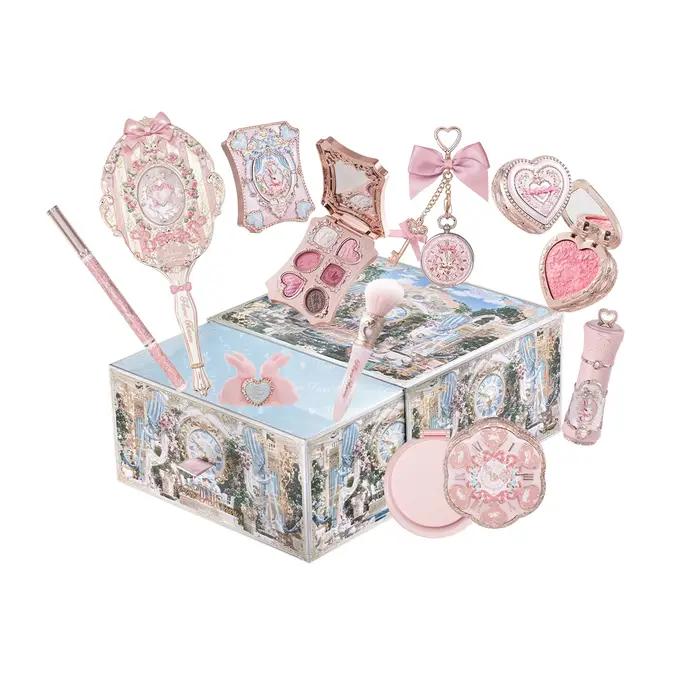 Ensemble de maquillage Flower Knows Bunny Garden - Boîte de cosmétiques vegan sans cruauté avec blush