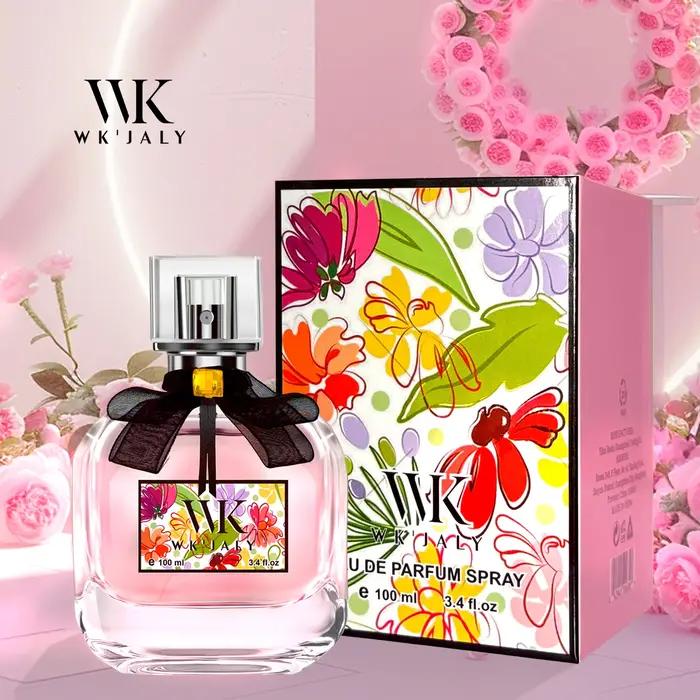 Eau de parfum floral avec notes de rose et bois de santal pour femmes, par WK JALY, longue tenue, fraîcheur et sophistication