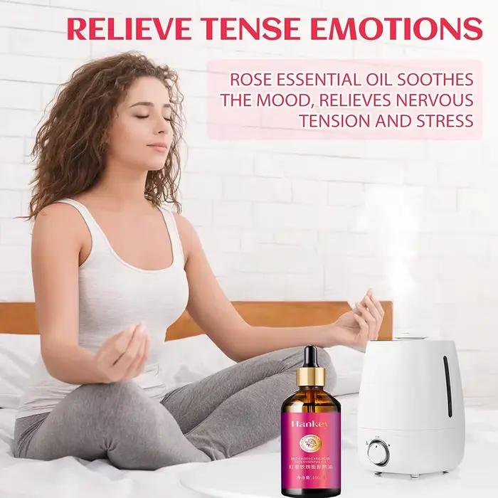 Huile de rose pour le visage à l'extrait de ginseng rouge, sérum facial anti-âge, éclaircit l'hydrat, optimiste et révèle une peau radieuse, 100ml