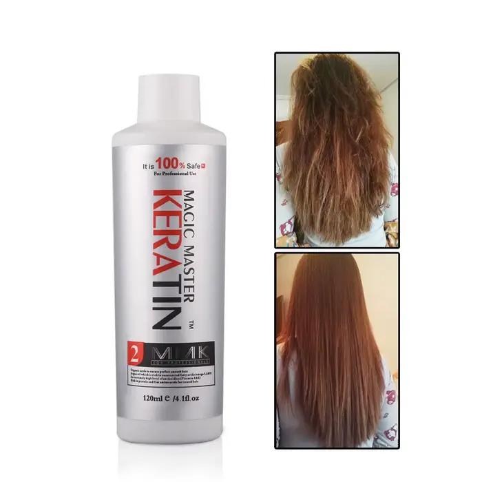 Magic Master Keratin Treatment Kit pour Cheveux Crépus Soyeux et Brillants Shampooing Purifiant et Huile d'Argan Inclus