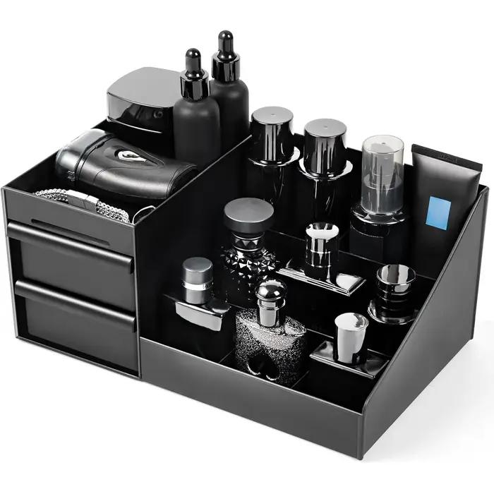 Boîte de rangement pour cosmétiques pour hommes, organisateur de parfum et de Cologne pour hommes, organisateur de comptoir, cadeaux essentiels, cadeaux de la Saint-Valentin, rangement de chambre à co