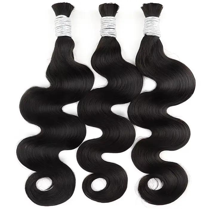 Extensions de cheveux humains 100% naturels, qualité 12A, style Deep Wave, sans trame, couleur unie,