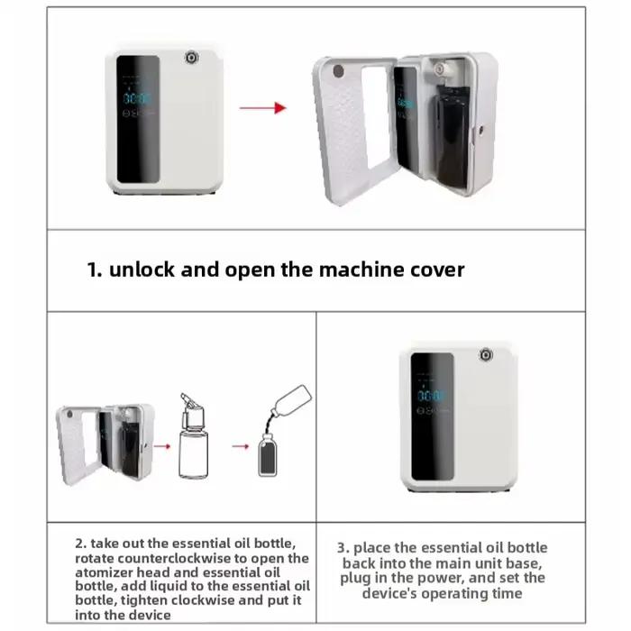 Diffuseur d'arômes automatique pour hôtel commercial de 500 ml, machine à parfum pour la maison et les toilettes, huile essentielle parfumée
