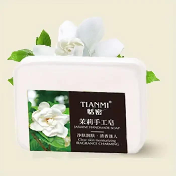 Savon artisanal au jasmin, riche en extrait de jasmin, adoucit les peaux rugueuses, reconstitue l'hydratation et nettoie, 2 pièces