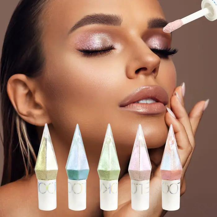 Fard à paupières liquide caméléon hautement pigmenté, dégradé métallique, pailleté, imperméable, effet caméléon optique, maquillage pour les yeux