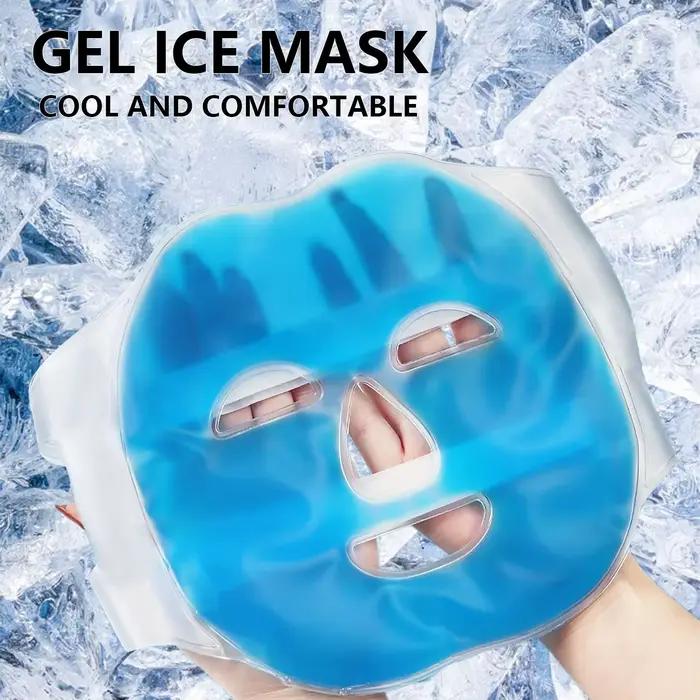 Masque pour les yeux froids bleu apaisant pour réduire cernes et gonflements visage spa beauté femmes moments de repos