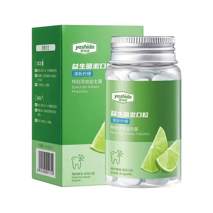 Dentifrice solide probiotique Sadoer au citron pour une haleine fraîche et une bouche propre, rafraî