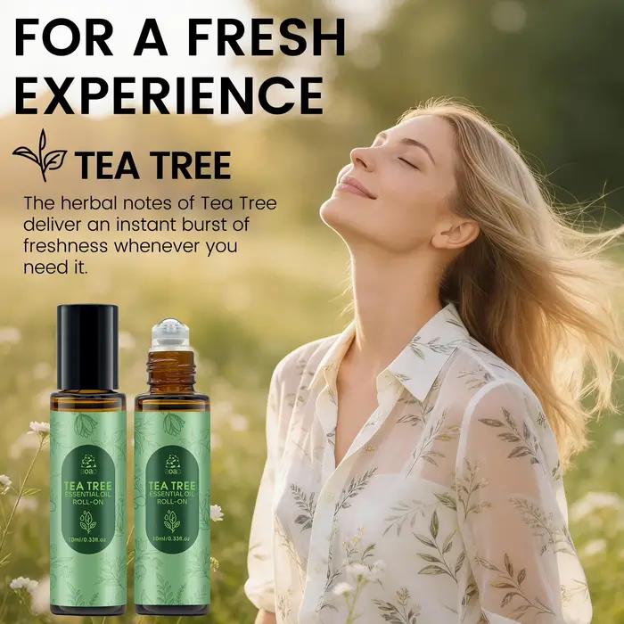 L'huile d'arbre à thé convient aux soins du visage, aux soins des ongles, aux soins des cheveux, au contrôle du sébum, au nettoyage et à l'application par massage en roll-on.