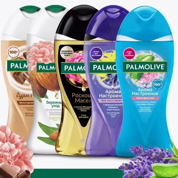 Palmolive Gel douche au lait de coco et aux fraises, nettoyant pour le corps hydratant russe pour peaux hydratées