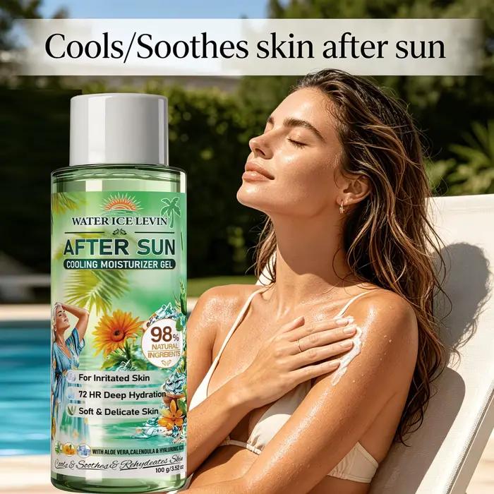 Gel hydratant rafraîchissant après-exposition solaire, hydratation profonde, apaise les peaux sensibles et irritées, gel pour la peau à l'aloe vera 100g