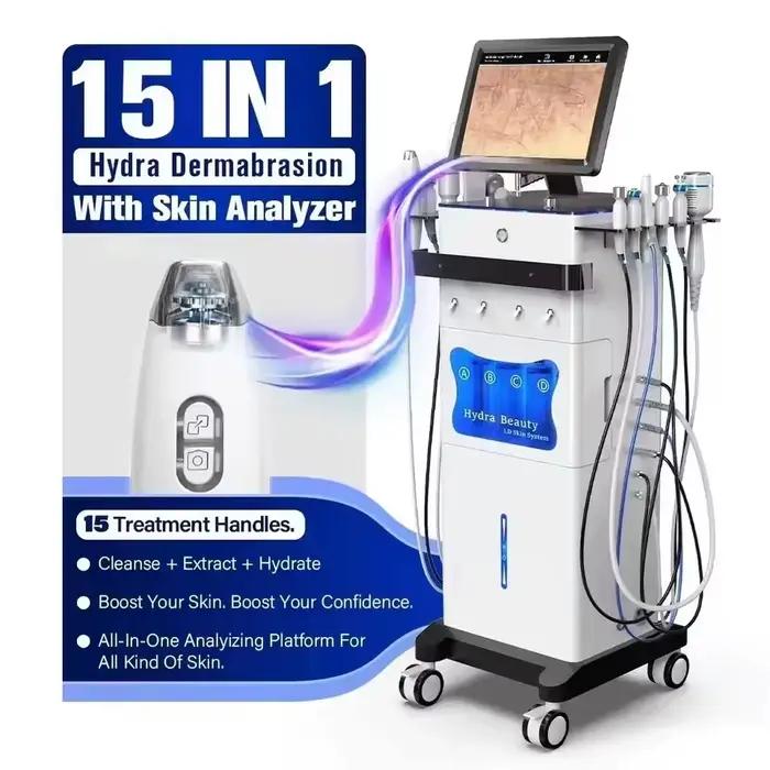 Machine de nettoyage hydra-profond 15 en 1, avec analyseur d'eau, pour les soins du visage, offre sp