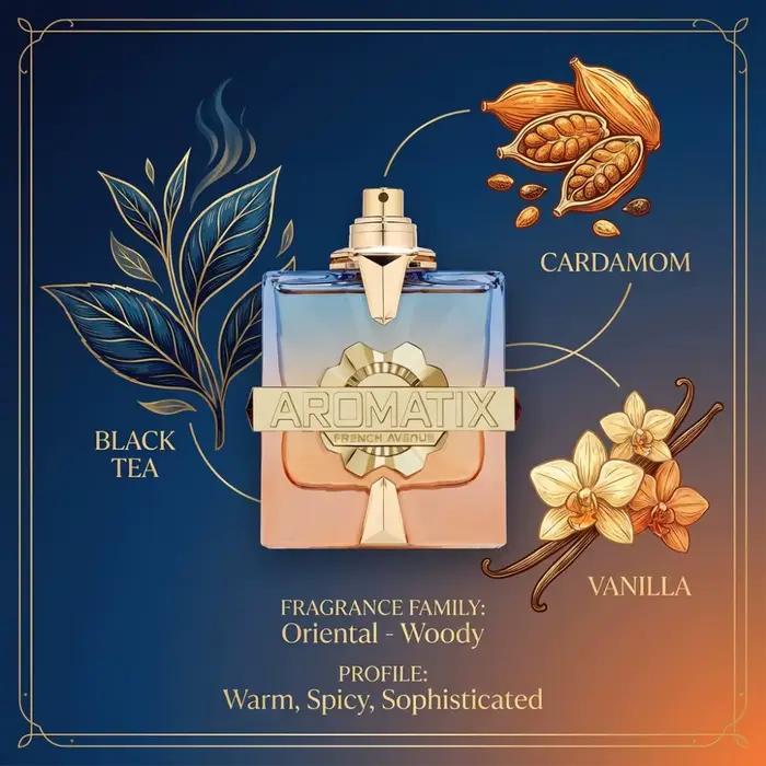 Parfum Arabe Unisexe French Avenue Dubaï Oriental Boisé Chaud Épicé Sophistiqué Frais Élégant Longue Durée Floral Vanille