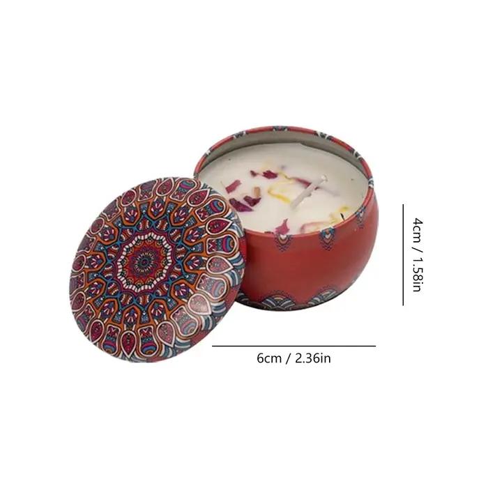 Bougie parfumée sans fumée en cire de soja avec fleurs séchées et pierre de cristal pour ambiance romantique et décoration de maison romantique pour couples occasions spéciales