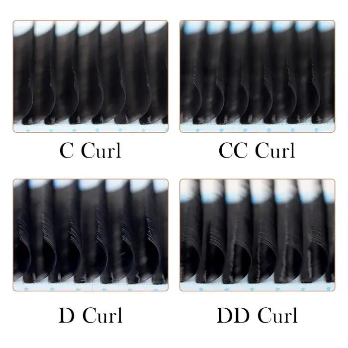 AGUUD-Extensions de Cils Individuels en Faux Vison, 16 Rangées, 16-20mm, 256 Cils en Cachemire Noir,