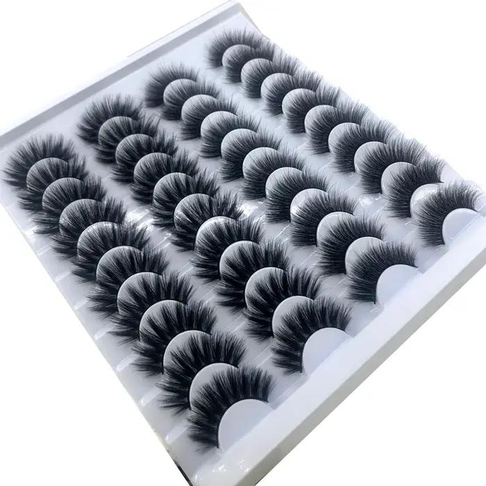 AMSDCN nouveaux 16/20 paires de cils 100% vison étendent naturellement et dramatiquement les faux