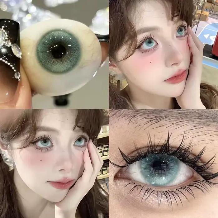 Lentilles de Contact de couleur verte pour les yeux 1 paire Cosplay Prescription pour myopia0-800 degrés