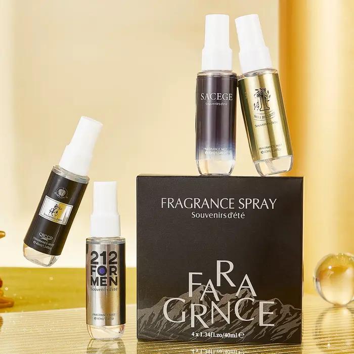 4 pièces de parfum pour homme noir et or