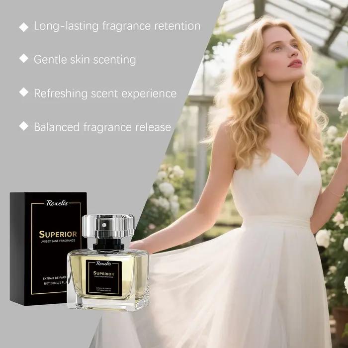 Roxelis 30ml Parfum Sauge Longue Durée Senteur Naturelle Douce Arôme Élégant Pour Trajets Quotidiens & Rendez-vous Galants