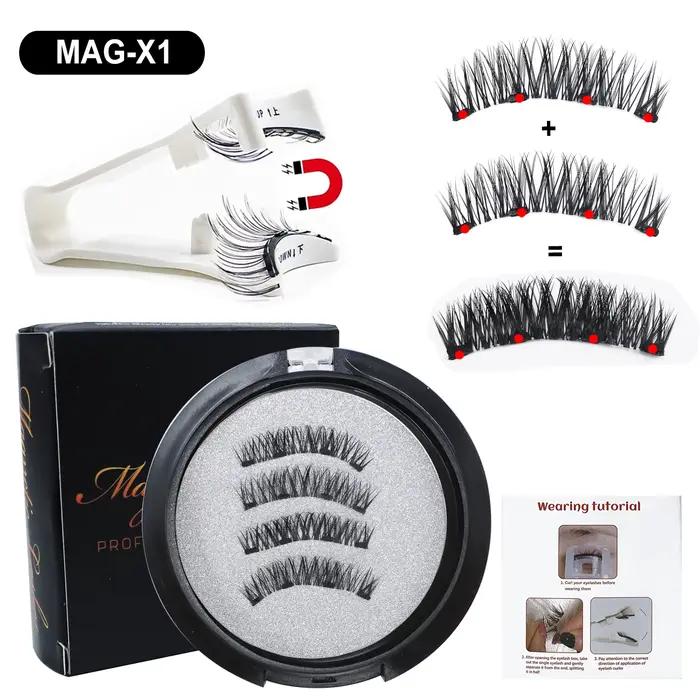 Cils magnétiques RED SIREN avec applicateur Kit de cils magnétiques naturels réutilisables aucune co