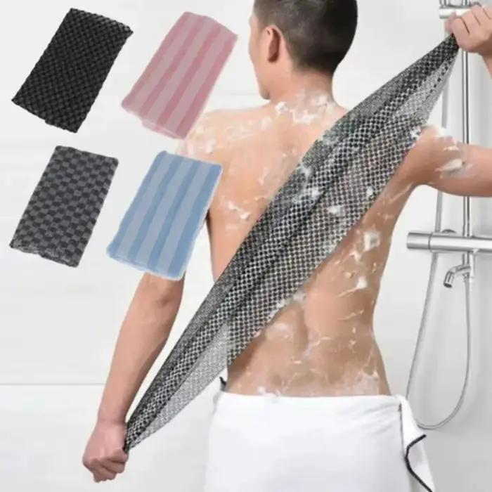 Serviette de Bain Exfoliante Japonaise Double Fonction, Nettoyant Dorsal Moussant Antibactérien, Exfoliant Peaux Mortes, Chiffon de Gommage Réparateur Corporel