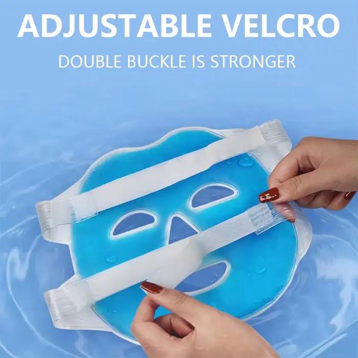 Masque pour les yeux froids bleu apaisant pour réduire cernes et gonflements visage spa beauté femmes moments de repos