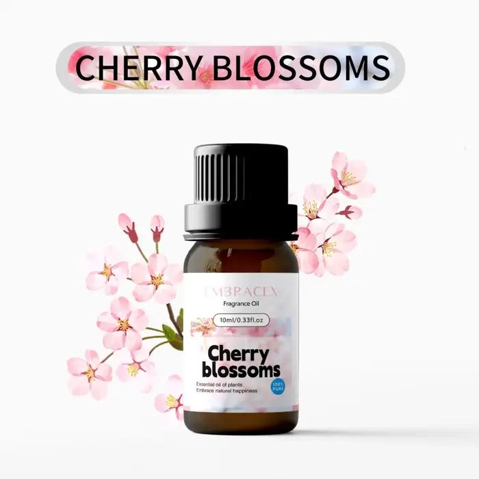 Huiles parfumées aux fleurs de cerisier 10 ml, parfum floral longue durée pour diffuseurs/humidifica