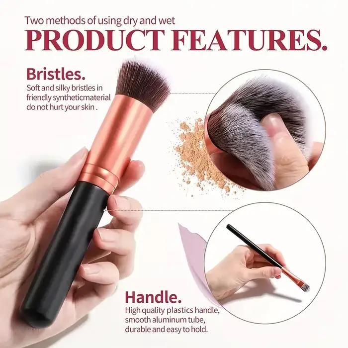 Ensemble de 14 pinceaux de maquillage professionnels pour fond de teint, fard à paupières, anticerne