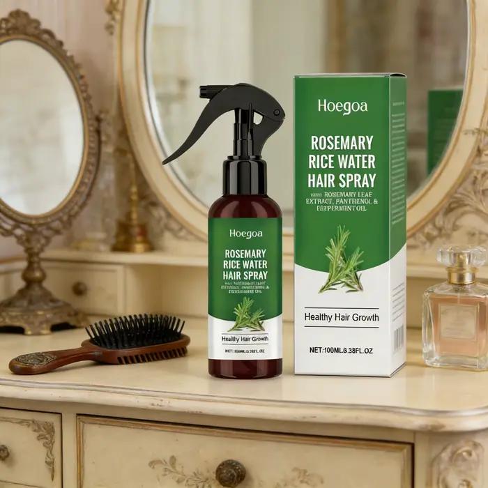 Spray de croissance capillaire à la rosemarie et à l'eau de riz pour homme
