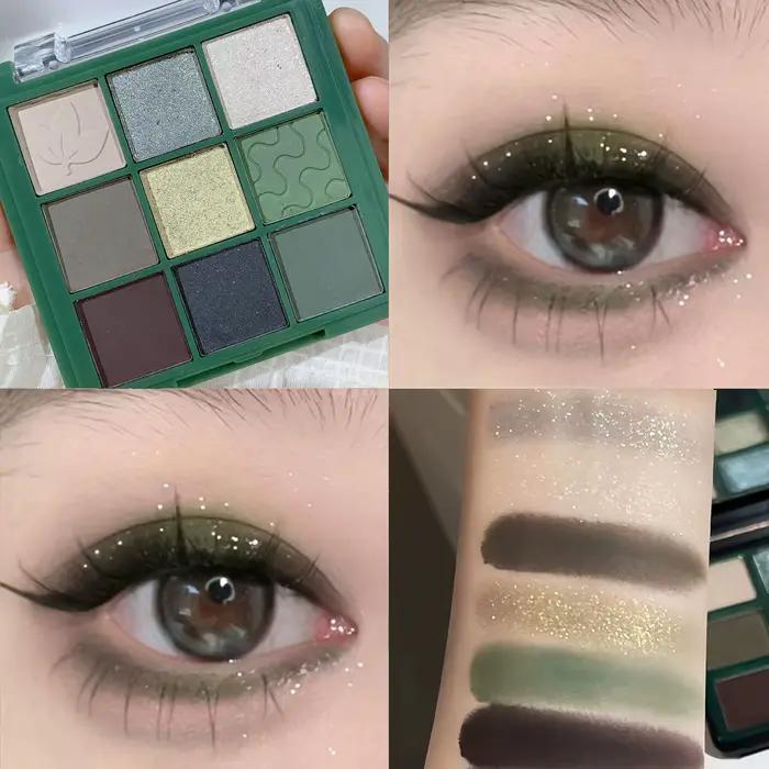 Palette de fards à paupières 9 couleurs ton vert