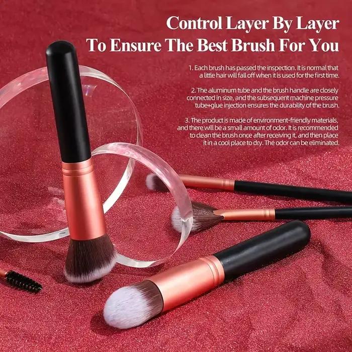 Ensemble de 14 pinceaux de maquillage professionnels pour fond de teint, fard à paupières, anticerne