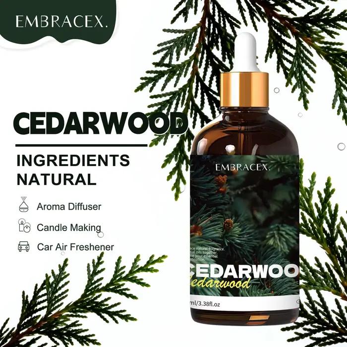 Huile essentielle de cèdre 100 ml, huile parfumée naturelle à base de plantes, pour offrir en cadeau