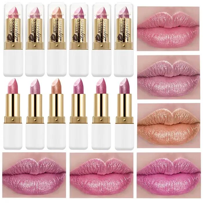Gloss à lèvres nacré scintillant, facile à appliquer, waterproof, non collant, longue tenue et brillant